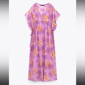 MSRP $70 NWT Easel Floral Printed Midi Kaftan Dress Size M-L | SAME DAY SHIP